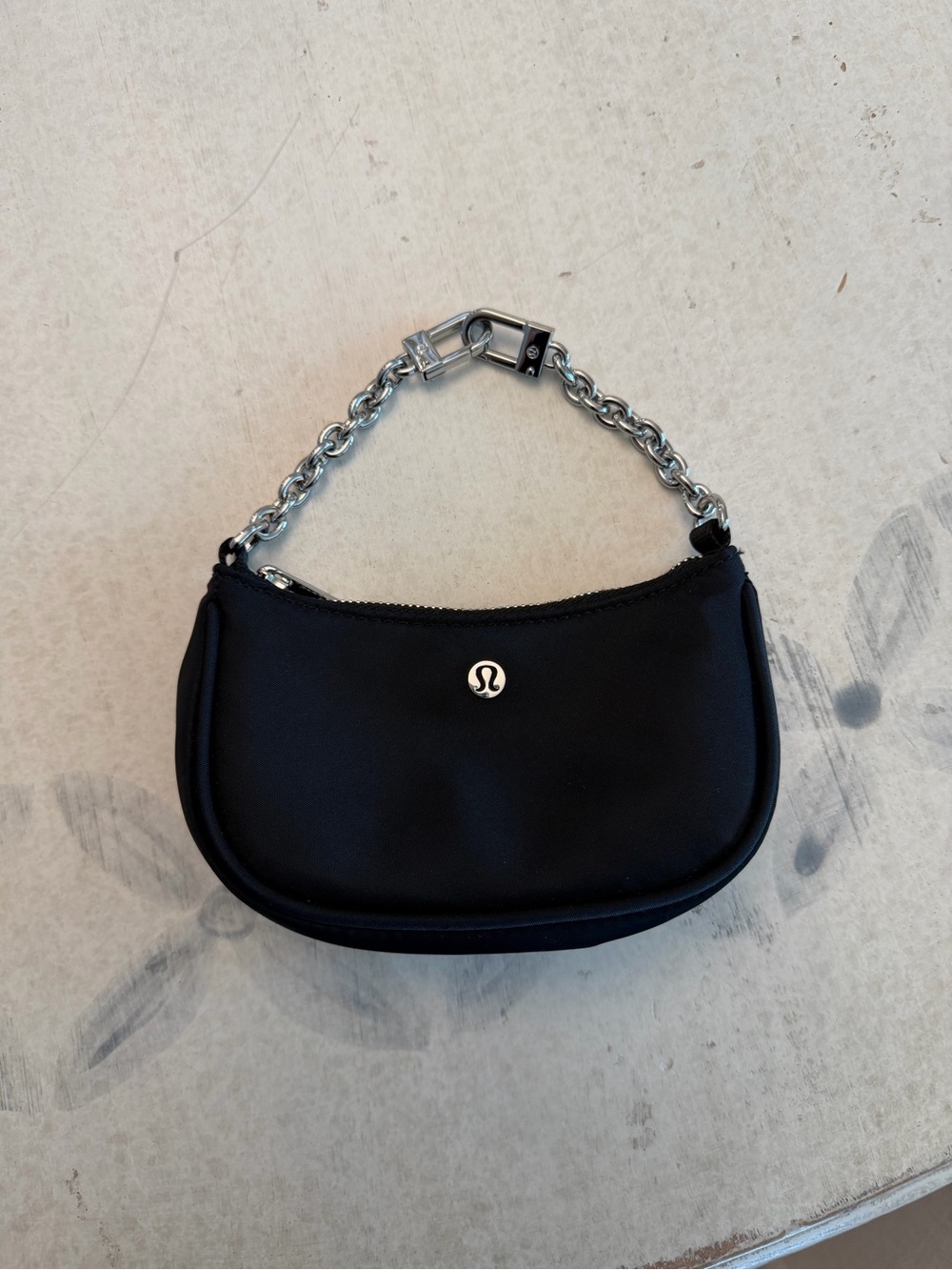 lululemon athletica Black Mini Chain Handle Wristlet Pouch NANO